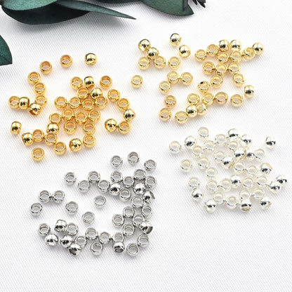 100 PCS 3mm Plated Stainless Steel Round Spacer Beads