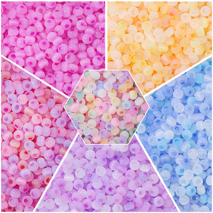 150 Pcs 4mm Glass Seed Beads Colorful Pony Beads Bulk Mini Loose Spacer Beads